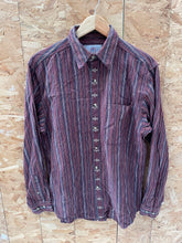 Vintage Men's Maroon Striped Aztec Long Sleeve Shirt Size Small by The Territory Ahead